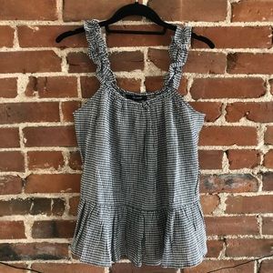 MADEWELL NWT Gingham Ruffle-Strap Cami Top